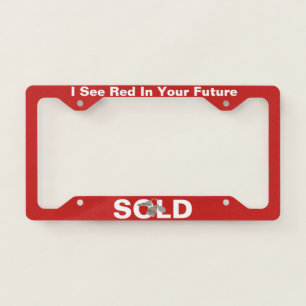Red Real Estate Sold Sign License Plate Frame