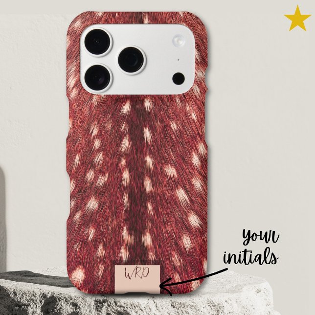 Red Realistic Deer Hair Speckled Spots  iPhone Case (Creator Uploaded)