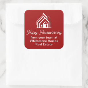Red Realtor Customized Real Estate Company Square Sticker