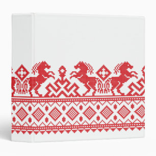 Red rearing horses binder
