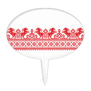 Red rearing horses cake topper