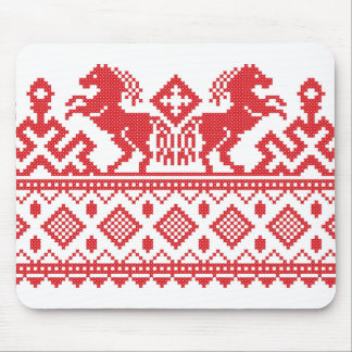 Red rearing horses mouse pad