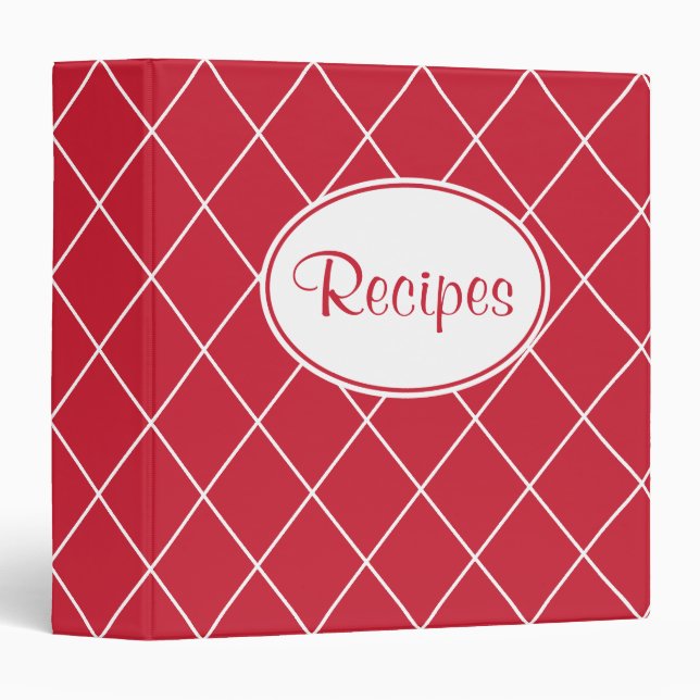 Red Recipe Kitchen Cookbook Binder Gift (Front/Spine)