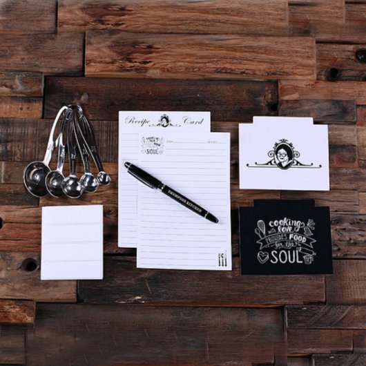 Red Recipe Set: 50 Cards, Measuring Spoons & Box (Top)