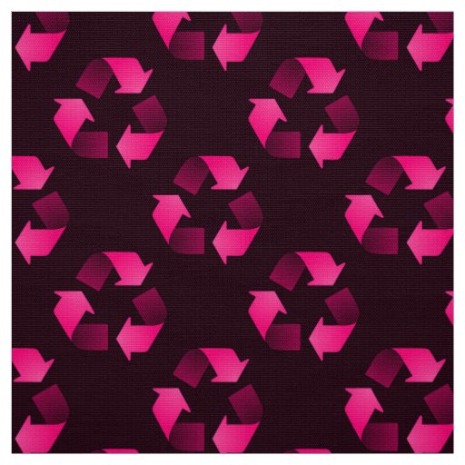 Red Recycling Symbol Fabric