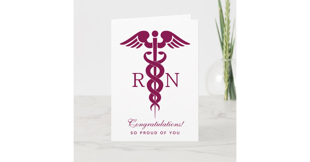 Red Red Caduceus Nurse Medical Symbol Card | Zazzle.com
 Red Nursing Caduceus