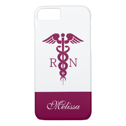 Red Red Caduceus Nurse Medical Symbol iPhone 87 Case