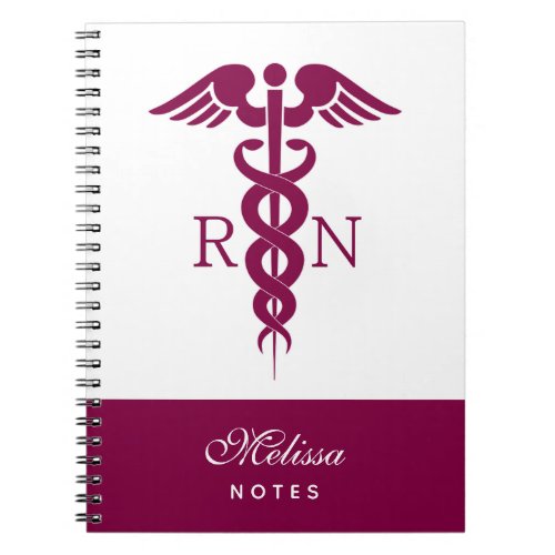 Red Red Caduceus Nurse Medical Symbol Notebook