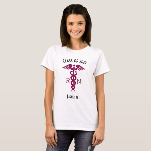 Red Red Caduceus Nurse Medical Symbol T_Shirt