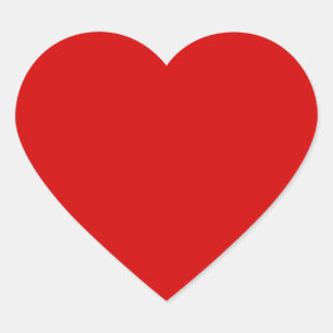 Red-red, party red, solid color, heart sticker