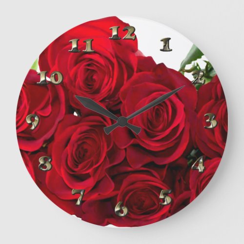 Red Red Rose Large Clock
