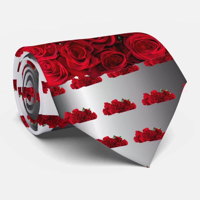 Red Red Rose Neck Tie (Rolled)