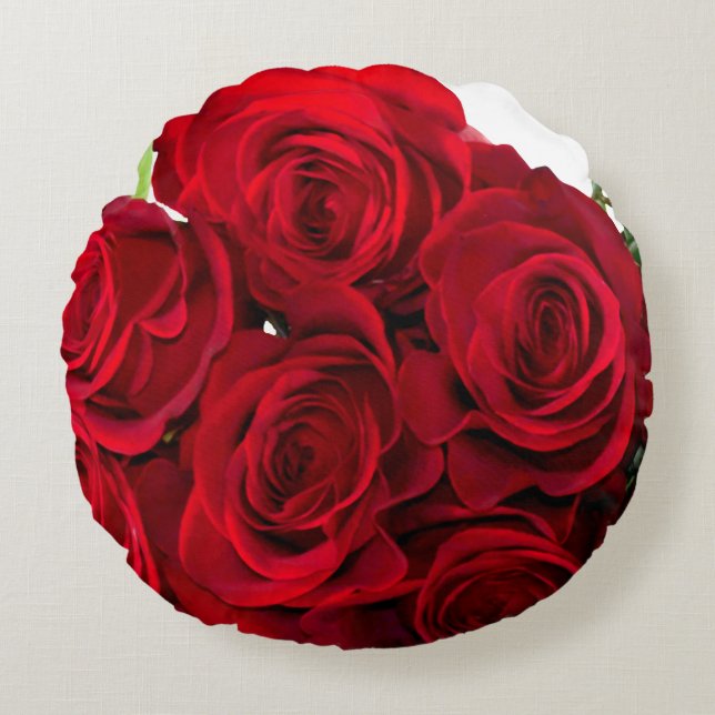 Red Red Rose Round Pillow (Front)