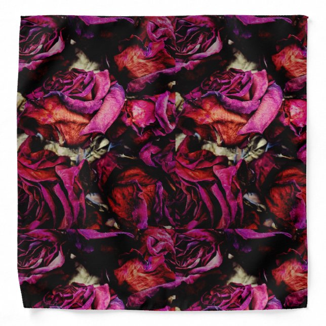 Red Red Roses Floral Bandana (Front)