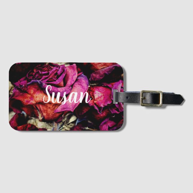 Red Red Roses Floral Luggage Tag (Front Horizontal)