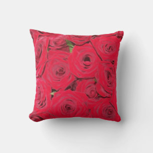 Red Red Roses Throw Pillow