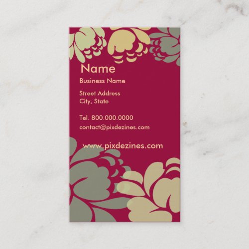 Red red wine camellia profile card business card