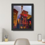 Red reflections on the streets of Philadelphia Framed Art