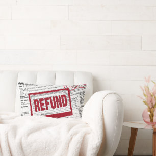Red Refund Stamp On a 1040 IRS Form Lumbar Pillow