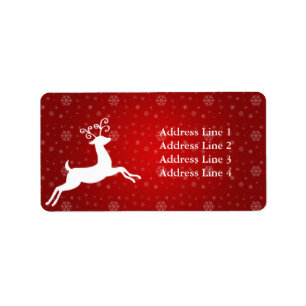Red Reindeer Address Label