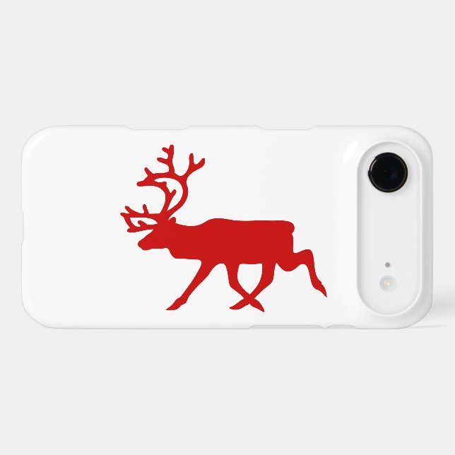 Red Reindeer / Caribou Silhouette Case-Mate iPhone Case (Back (Horizontal))