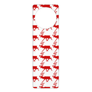Red Reindeer / Caribou Silhouette Door Hanger