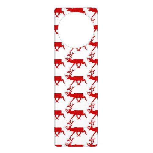 Red Reindeer  Caribou Silhouette Door Hanger