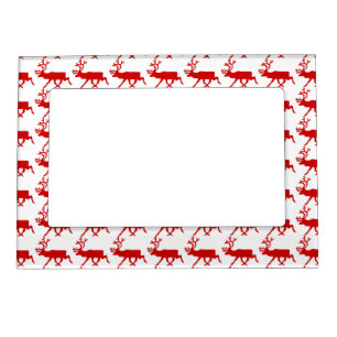 Red Reindeer / Caribou Silhouette Magnetic Frame