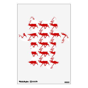 Red Reindeer / Caribou Silhouette Wall Sticker