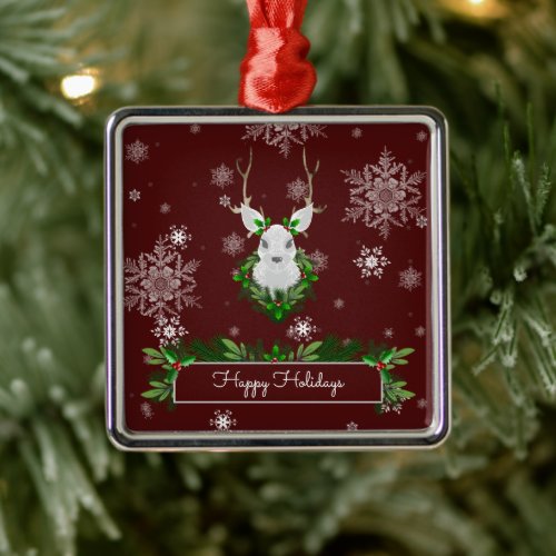Red Reindeer Ceramic Ornament