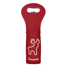 Red Reindeer Contour Personalized Name