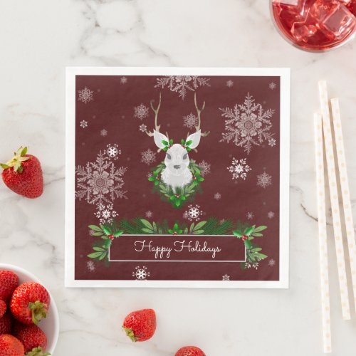 Red Reindeer Paper Napkin