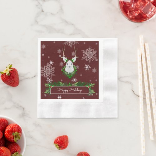 Red Reindeer Paper Napkin