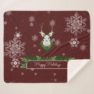 Red Reindeer Sherpa Blanket