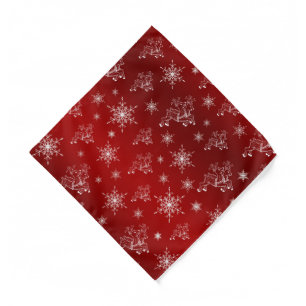 red,reindeer, star, stars, snowflake, christmas  bandana