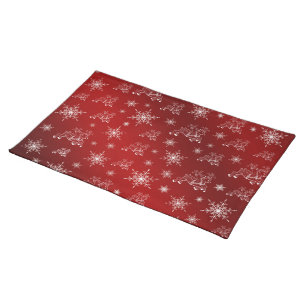 red,reindeer, star, stars, snowflake, christmas cloth placemat