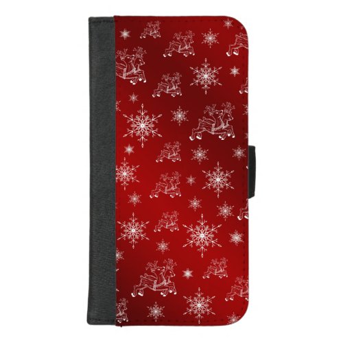 redreindeer star stars snowflake christmas iPhone 87 plus wallet case