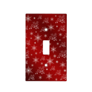 red,reindeer, star, stars, snowflake, christmas light switch cover