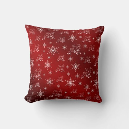 redreindeer star stars snowflake christmas throw pillow