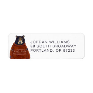 Red Reindeer Sweater Bear   Add Your Name Label