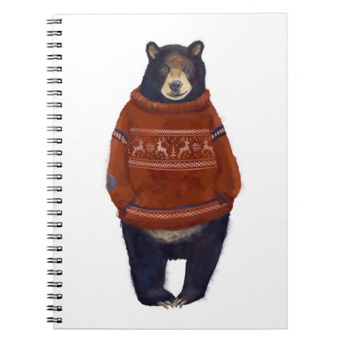 Red Reindeer Sweater Bear Notebook