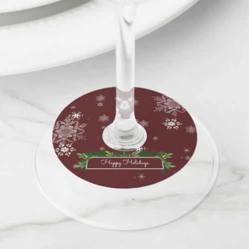 Red Reindeer Wine Glass Tags