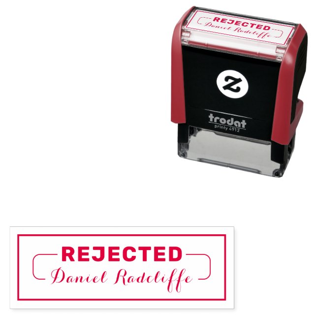 Red 'REJECTED' with Custom Signature Self-inking Stamp (In Situ)