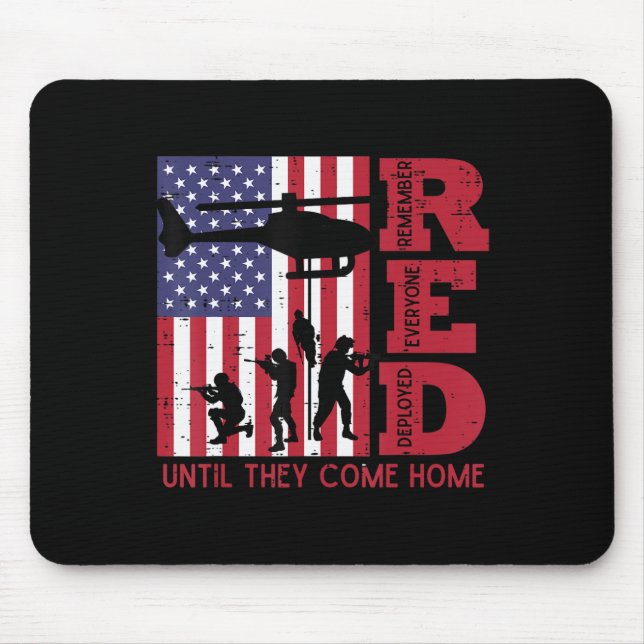 RED Remember Everyone Deployed Flag Helicopter Mem Mouse Pad (Front)