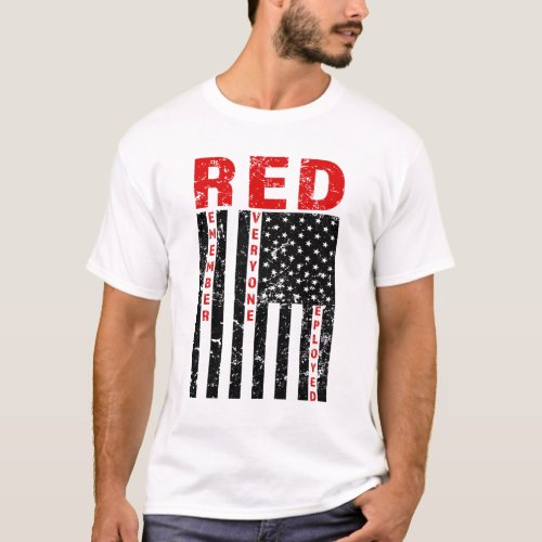 RED Remember Everyone Deployed Flag mens shirt