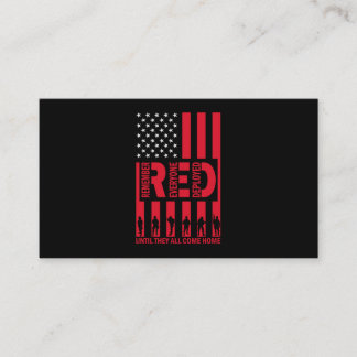 Red Remember Everyone Deployed Until They All Come Business Card