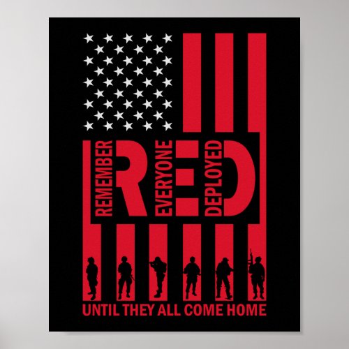 Red Remember Everyone Deployed Until They All Come Poster
