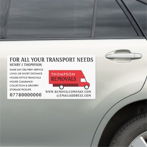 Red Removal Van Removal Company Car Magnet