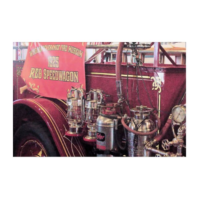 Red REO Speed Wagon Fire Engine   Acrylic Print (Front)