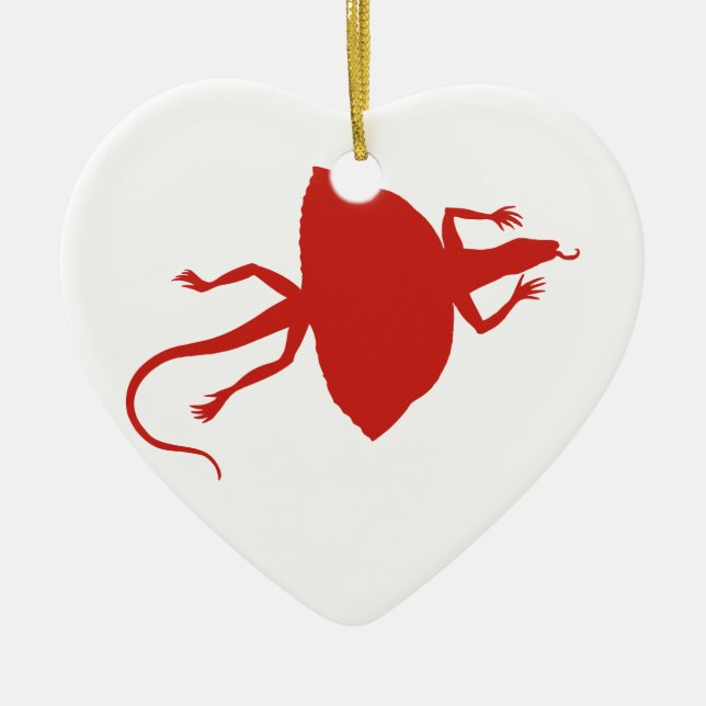 Red reptile ceramic ornament (Front)
